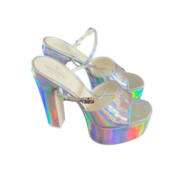 Valentino Garavani Iridescent  Platform High Heel Sandals NEW EU 40 US 10 - Picture 10 of 16